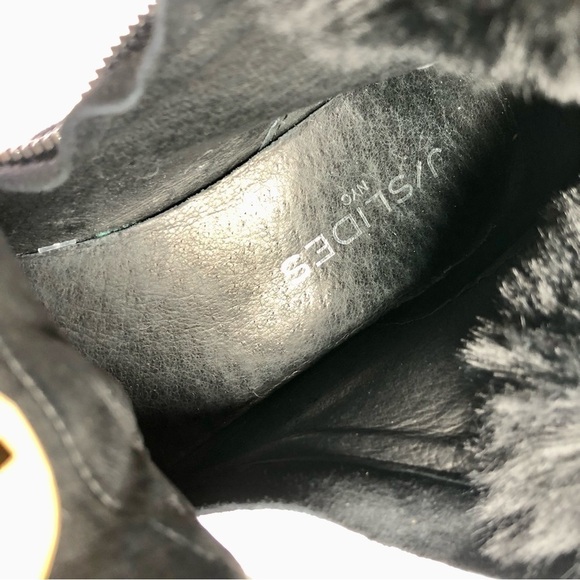 J/SLIDES double zip suede platform high-top sneakers bunny-soft faux fur 7 - Picture 8 of 11